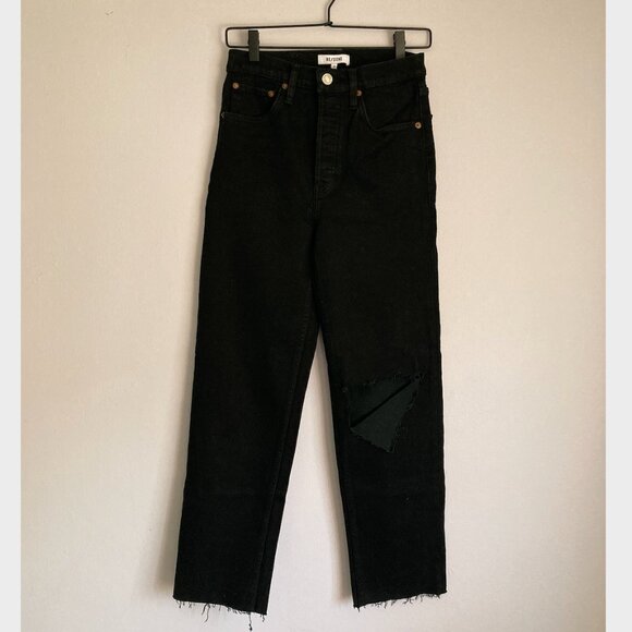 RE/DONE Originals 70s Stove Pipe Jeans Black Sz. 27 NWT - Picture 4 of 7